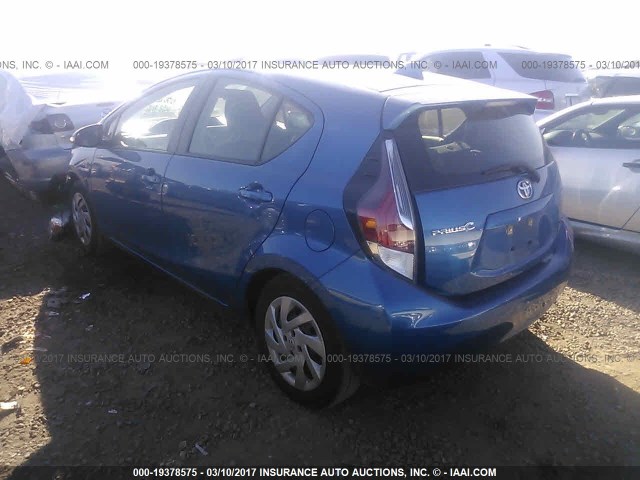 JTDKDTB35F1583934 - 2015 TOYOTA PRIUS C BLUE photo 3