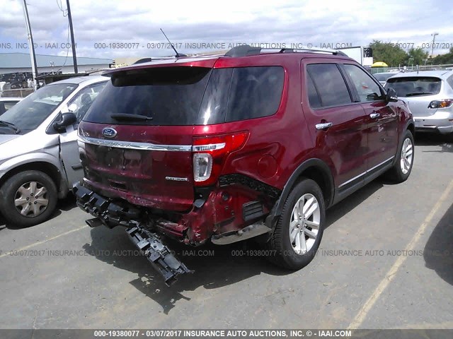 1FM5K7D86FGC65879 - 2015 FORD EXPLORER XLT RED photo 4