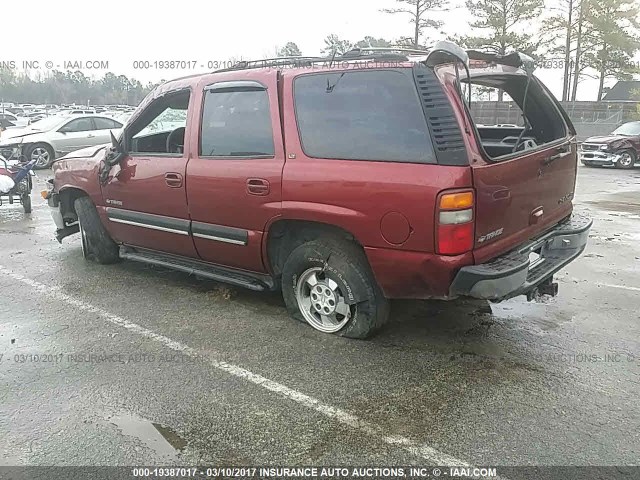 1GNEC13T91R216216 - 2001 CHEVROLET TAHOE C1500 BURGUNDY photo 3