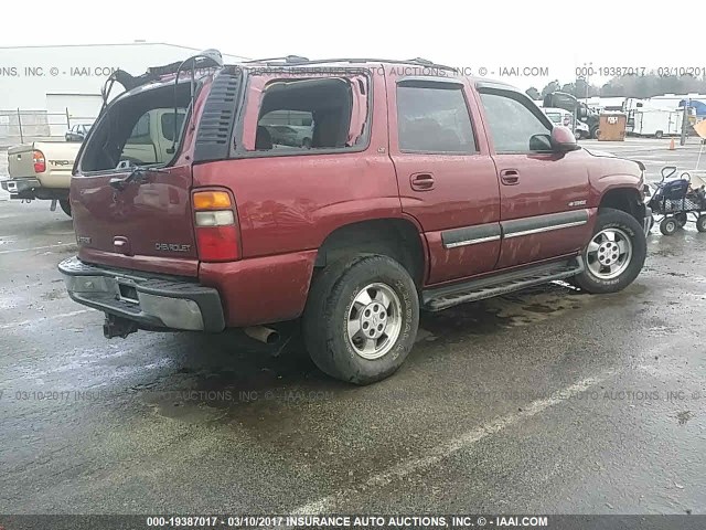 1GNEC13T91R216216 - 2001 CHEVROLET TAHOE C1500 BURGUNDY photo 4