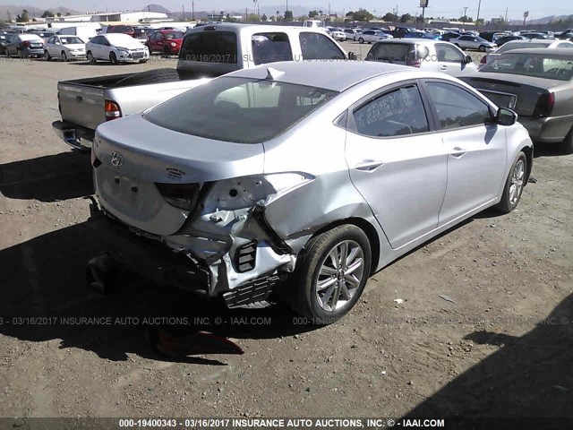 KMHDH4AE2GU501689 - 2016 HYUNDAI ELANTRA SE/SPORT/LIMITED SILVER photo 4