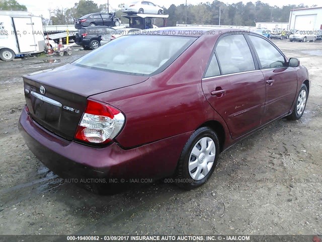 4T1BE32K14U320724 - 2004 TOYOTA CAMRY LE/XLE/SE 红色 照片 4