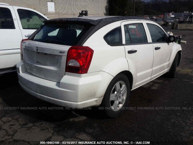 1B3HB48B08D626129 - 2008 DODGE CALIBER SXT WHITE photo 4