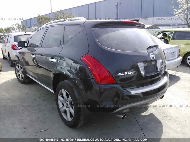 JN8AZ08W27W600369 - 2007 NISSAN MURANO SL/SE/S BLACK photo 3