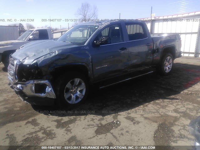 3GTU2UEC5FG321459 - 2015 GMC SIERRA K1500 SLE BLUE photo 2