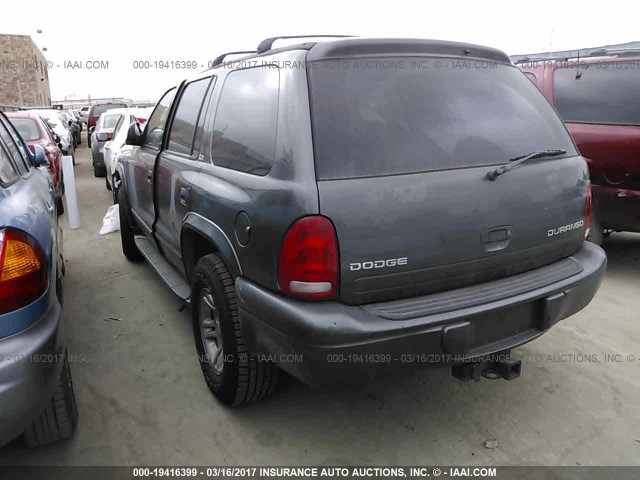 1B8HS58N52F151731 - 2002 DODGE DURANGO SLT PLUS GRAY photo 3