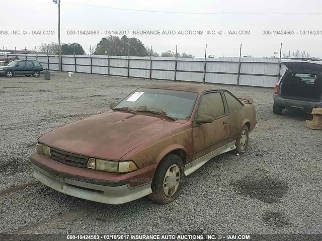 1G1JF14T7L7173371 - 1990 CHEVROLET CAVALIER Z24 MAROON photo 2