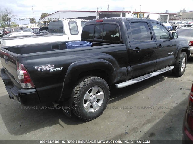 5TEMU4FN4AZ695164 - 2010 TOYOTA TACOMA DOUBLE CAB LONG BED BLACK photo 4