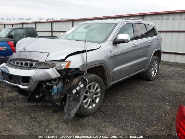 1C4RJFCT0EC190272 - 2014 JEEP GRAND CHEROKEE OVERLAND SILVER photo 2