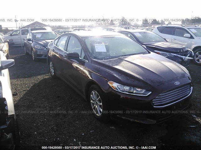 3FA6P0G78GR324600 - 2016 FORD FUSION S BROWN photo 1