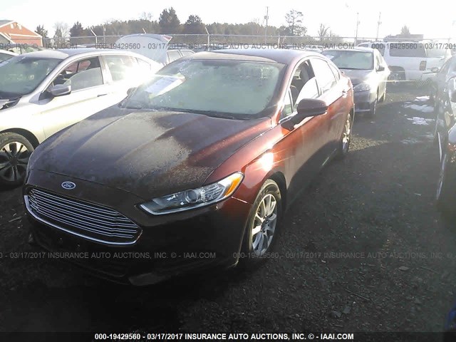 3FA6P0G78GR324600 - 2016 FORD FUSION S BROWN photo 2