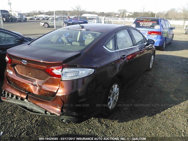 3FA6P0G78GR324600 - 2016 FORD FUSION S BROWN photo 4