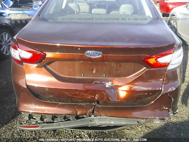 3FA6P0G78GR324600 - 2016 FORD FUSION S BROWN photo 6