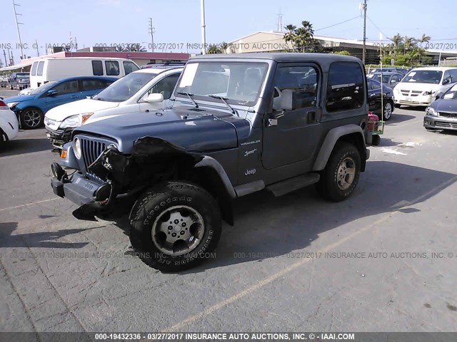 1J4FA49S62P709510 - 2002 JEEP WRANGLER / TJ SPORT BLUE photo 2