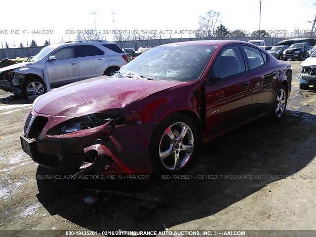 2G2WC55C961246094 - 2006 PONTIAC GRAND PRIX GXP RED photo 2