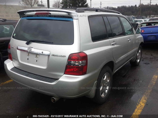 JTEEP21A370191486 - 2007 TOYOTA HIGHLANDER SPORT/LIMITED SILVER photo 4