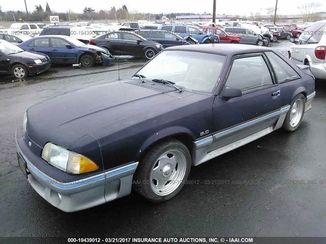 1FABP42E0JF121152 - 1988 FORD MUSTANG GT BLUE photo 2