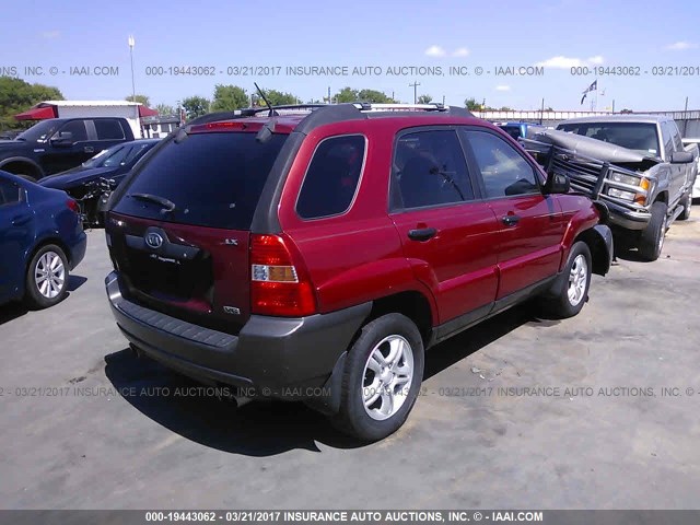 KNDJF723757126986 - 2005 KIA NEW SPORTAGE  RED photo 4