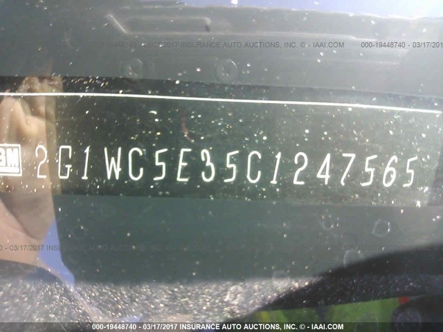 2G1WC5E35C1247565 - 2012 CHEVROLET IMPALA LTZ BLACK photo 9