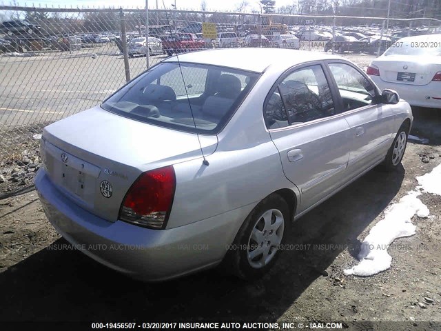 KMHDN46D35U160728 - 2005 HYUNDAI ELANTRA GLS/GT GRAY photo 4