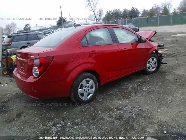 1G1JA5SH2F4164538 - 2015 CHEVROLET SONIC LS 红色 照片 4