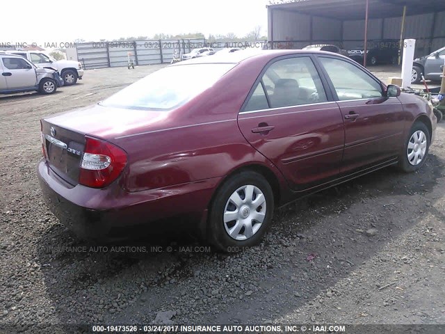 4T1BE32K02U068770 - 2002 TOYOTA CAMRY LE/XLE/SE MAROON photo 4