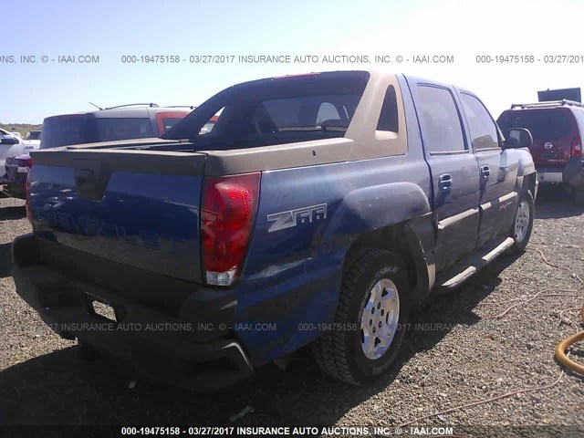 3GNEC13T23G192831 - 2003 CHEVROLET AVALANCHE C1500 BLUE photo 4