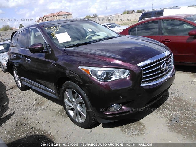 5N1AL0MM4DC344469 - 2013 INFINITI JX35 MAROON photo 1