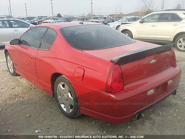 2G1WL16CX79344145 - 2007 CHEVROLET MONTE CARLO SS წითელი ფოტო 3