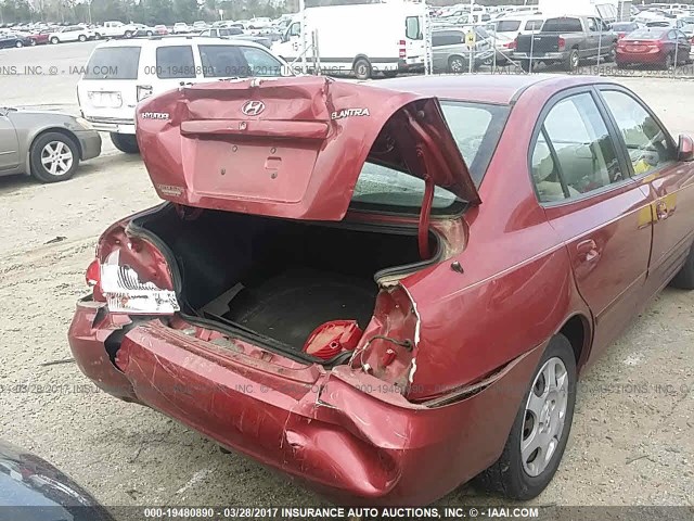 KMHDN45D83U617645 - 2003 HYUNDAI ELANTRA GLS/GT RED photo 6