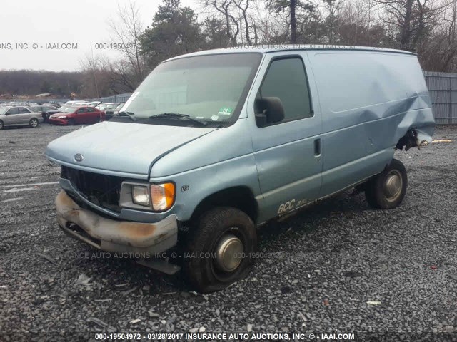 1FTPE24L3XHA55487 - 1999 FORD ECONOLINE E250 VAN Light Blue photo 2