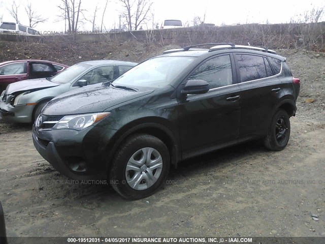 2T3BFREV9DW088919 - 2013 TOYOTA RAV4 LE GREEN photo 2