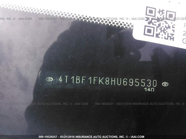 4T1BF1FK8HU695530 - 2017 TOYOTA CAMRY LE/XLE/SE/XSE Schwarz Foto 9