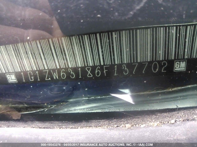 1G1ZW63186F137702 - 2006 CHEVROLET MALIBU MAXX SS BLUE photo 9