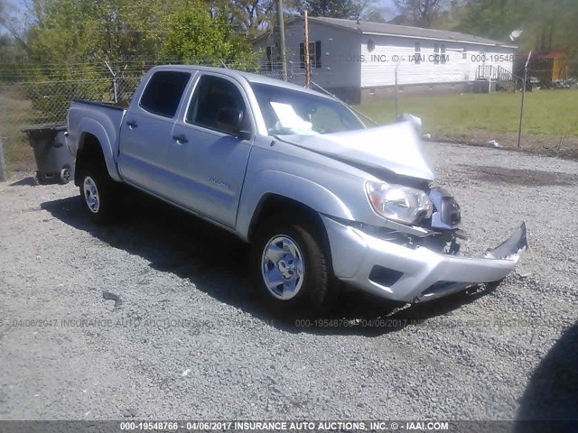 5TFJX4GN4CX010762 - 2012 TOYOTA TACOMA DOUBLE CAB SILVER photo 1