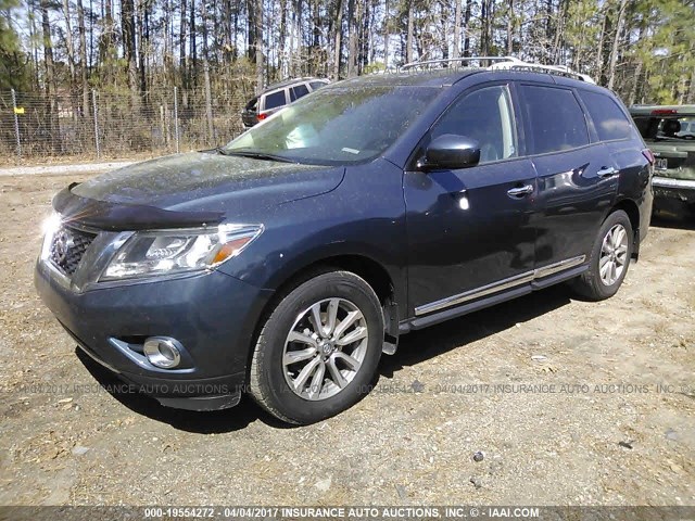 5N1AR2MN8EC704203 - 2014 NISSAN PATHFINDER S/SV/SL/PLATINUM 蓝色 照片 2