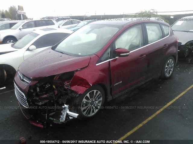 1FADP5DU5HL101073 - 2017 FORD C-MAX TITANIUM RED photo 2