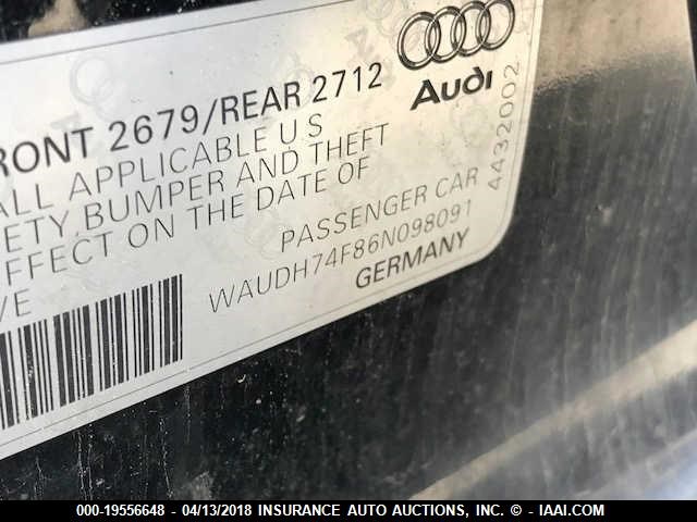 WAUDH74F86N098091 - 2006 AUDI A6 3.2 QUATTRO BLACK photo 9