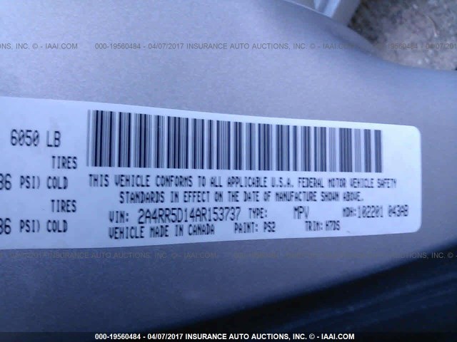 2A4RR5D14AR153737 - 2010 CHRYSLER TOWN & COUNTRY TOURING SILVER photo 9