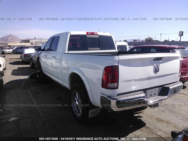 3C6UD5NL8CG333527 - 2012 DODGE RAM 2500 LARAMIE WHITE photo 3