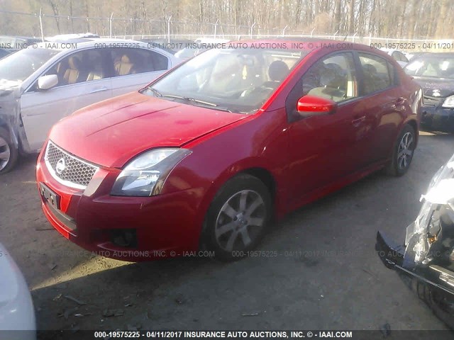 3N1AB6APXCL752571 - 2012 NISSAN SENTRA 2.0/2.0S/SR/2.0SL RED photo 2