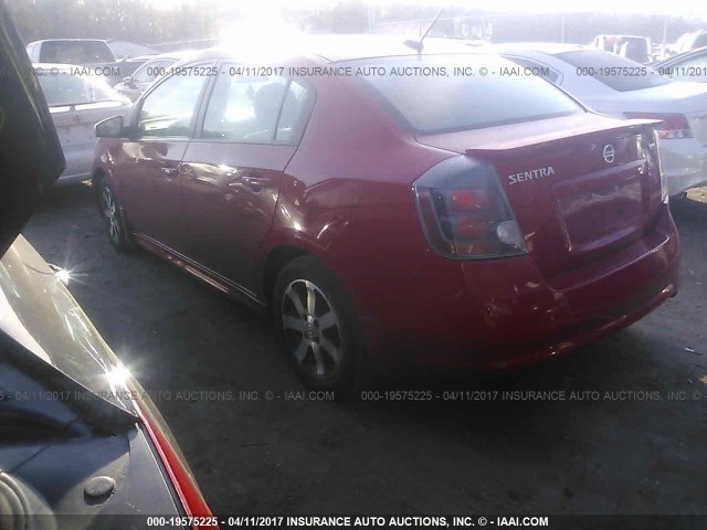 3N1AB6APXCL752571 - 2012 NISSAN SENTRA 2.0/2.0S/SR/2.0SL RED photo 3