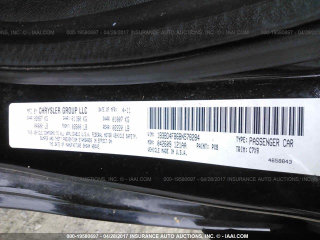 1B3BD4FB6BN578284 - 2011 DODGE AVENGER EXPRESS 黑色 照片 9