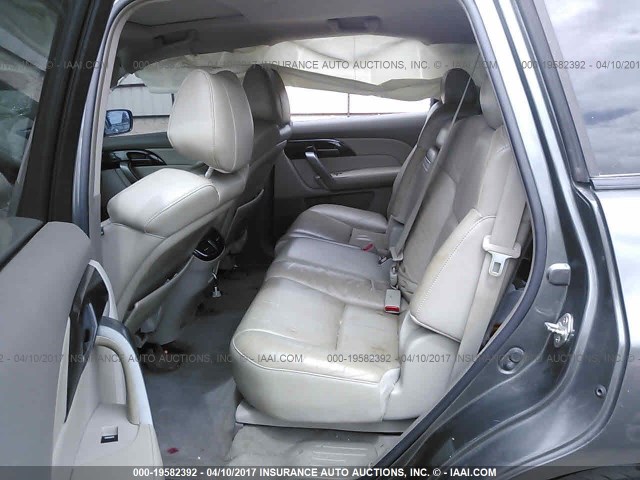 2HNYD28388H534057 - 2008 ACURA MDX TECHNOLOGY GRAY photo 8