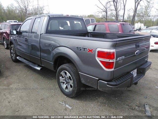 1FTFX1CF5CFA03425 - 2012 FORD F150 SUPER CAB GRAY photo 3