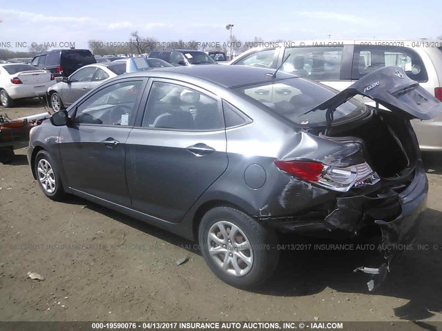 KMHCT4AE6CU200430 - 2012 HYUNDAI ACCENT GLS/GS GRAY photo 3