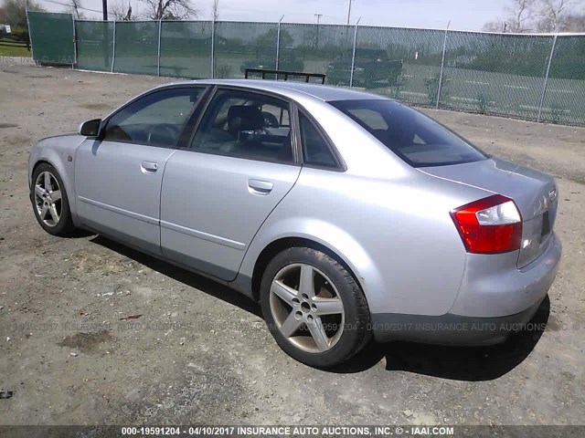 WAULC68E82A165781 - 2002 AUDI A4 1.8T QUATTRO SILVER photo 3