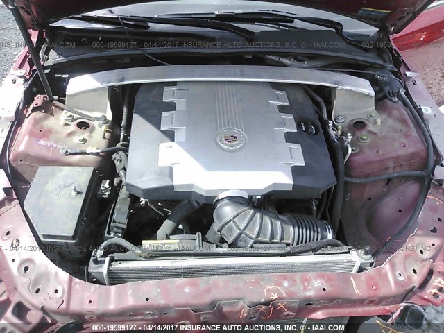 1G6DF577780184092 - 2008 CADILLAC CTS RED photo 10