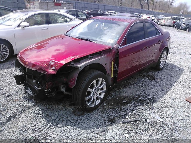 1G6DF577780184092 - 2008 CADILLAC CTS RED photo 2