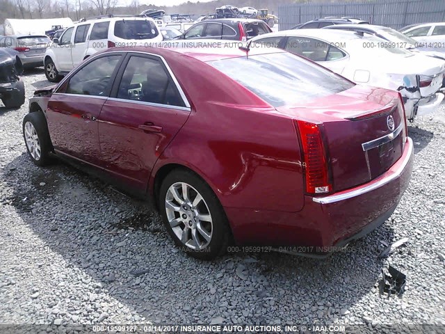 1G6DF577780184092 - 2008 CADILLAC CTS RED photo 3